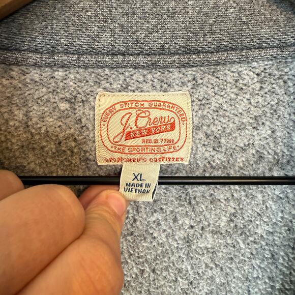 J. Crew Men's Half Zip Mock Neck Pullover Sweater Top Gray Size X-Large - Picture 6 of 8